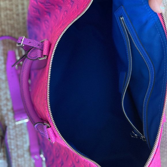 Louis Vuitton Virgil Pink Blue Monogram Illusion Keepall Bandouliere 50 Duffle - Picture 8 of 15